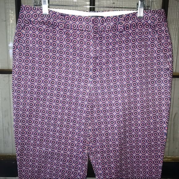 Lands End pants, intricate pattern in blues/pinks - Picture 3 of 12